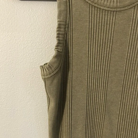 Aerie Ribbed Tank Top - Olive - Picture 5 of 6